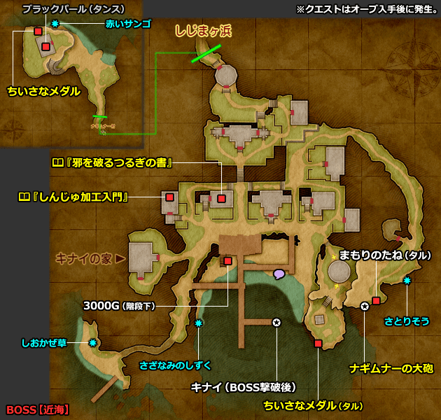 ドラクエ11 PS4「ナギムナー村」の地図／マップ