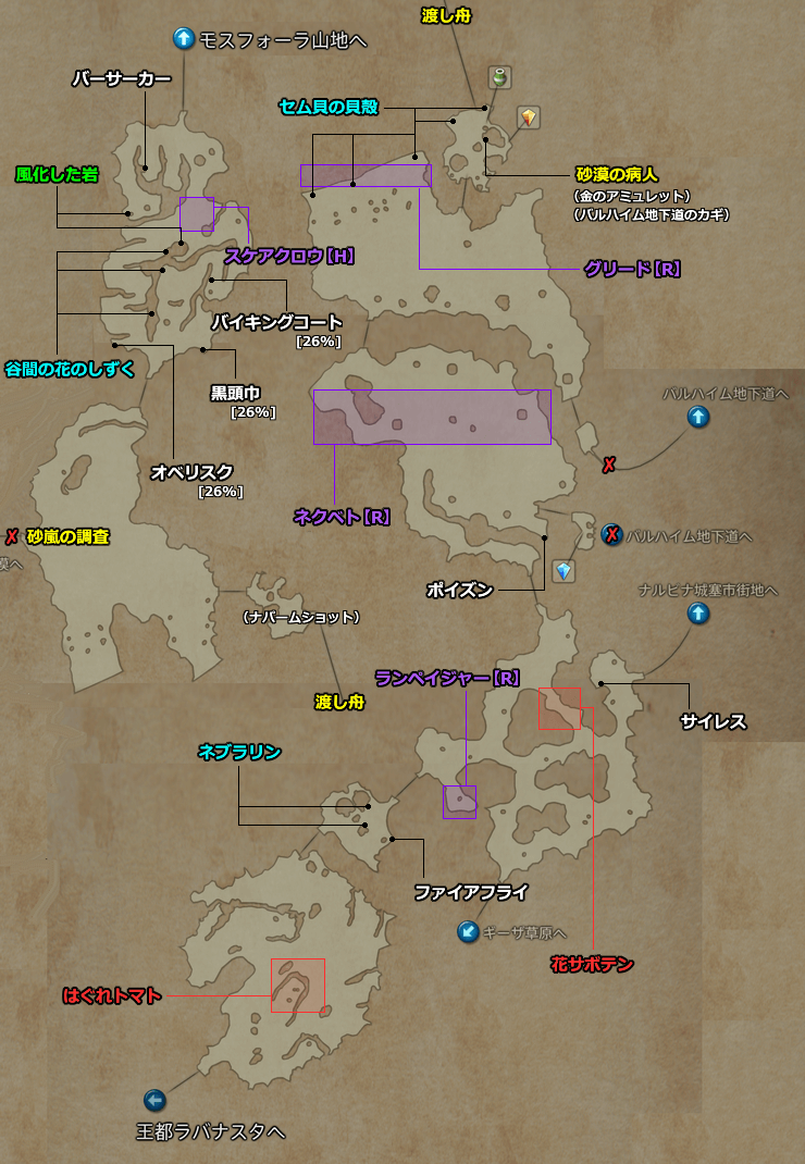 FF12 東ダルマスカ砂漠の地図／マップ