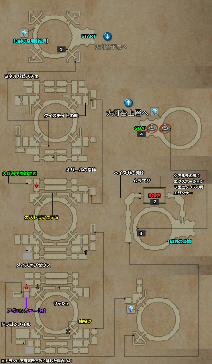 FF12 TZA 大灯台・中層の地図／マップ